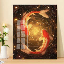 锦鲤十字绣自己绣2024新款满绣图手工钻石绣卧室小幅