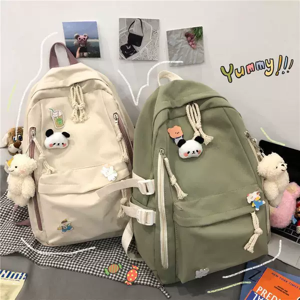 2024 new schoolbag female student Korean high school junior high school student backpack cute large capacity ins simple backpack