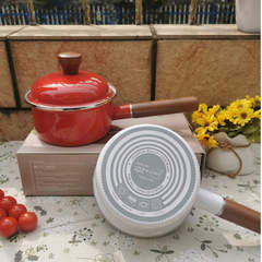 Korean enamel enamel thickened single-handle milk pot enamel pot soup pot induction cooker gas pot can cook medicine and milk bottle