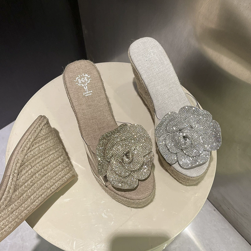 2025 новые летние стразы феи ветряные сандалии на каблуках носить слово тапочки на высоком каблуке