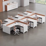 Сотрудники сотрудников офис и комбинация стул Простая и современная таблица таблицы 6 человек Отдельные столы экрана сотрудников Сиденья сиденья сиденья