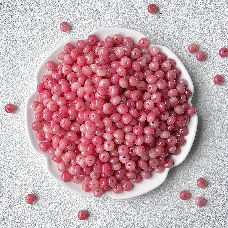 복숭아꽃 가루 주판구슬 [단품]