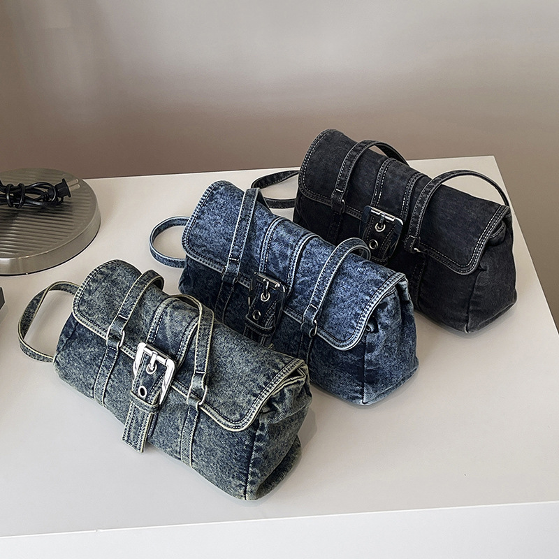 Cool and stylish denim bag for women, new season fashion versatile shoulder bag, large-capacity commuter bag, underarm handbag, trendy