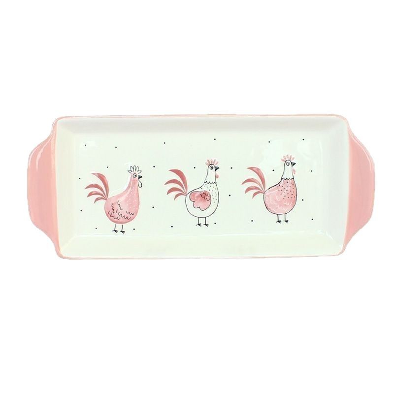 Pollo de Pascua transfronterizo platos de cerámica de doble oreja en relieve tridimensional platos de postres platos decorativos