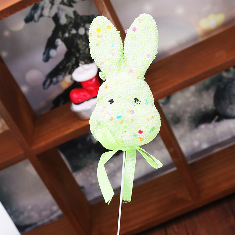 Nuevas decoraciones de Pascua 9 * 5cm espuma colorida conejo huevo de resurrección conejo huevo de resurrección