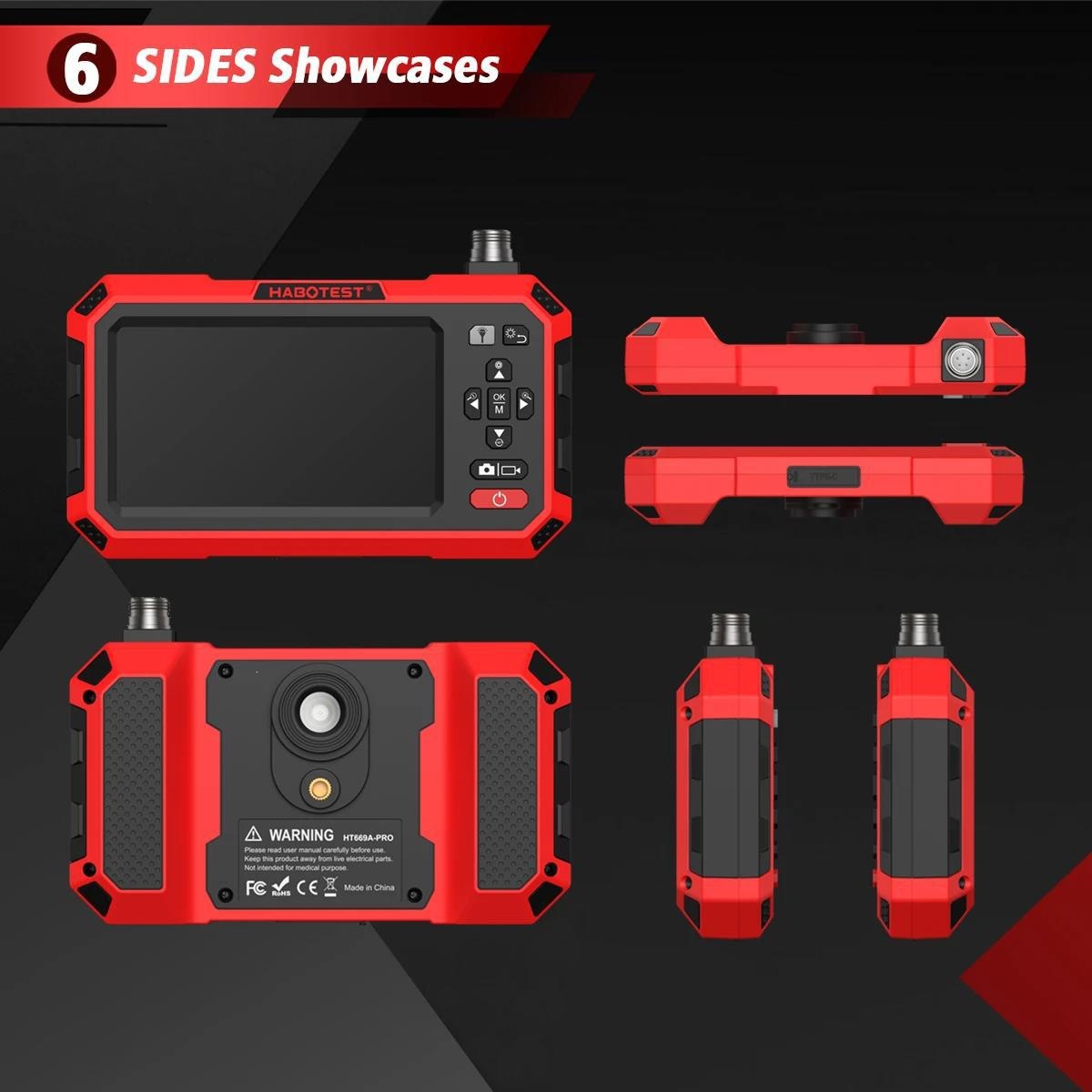 HABOTEST Taşınabilir HD Endüstriyel Borescope 4.3 İnç Ekranlı Boru Oto Onarım Su Geçirmez Kamera