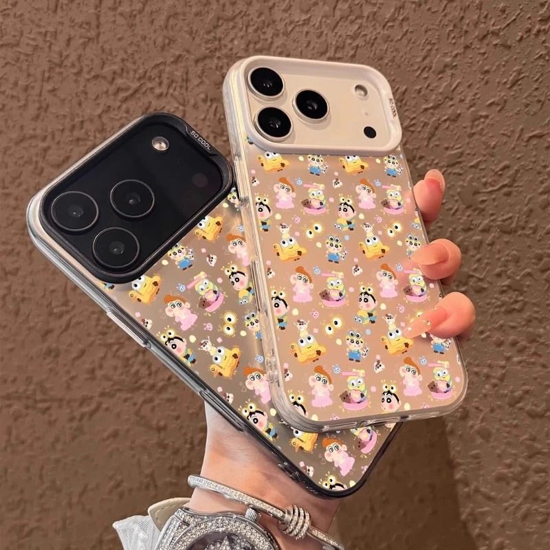 Minion Shin-Chan Is Suitable for Apple 17Promax Mobile Phone Case Iphone16 Large Hole 15 Internet Celebrity 14 Hard Shell 13