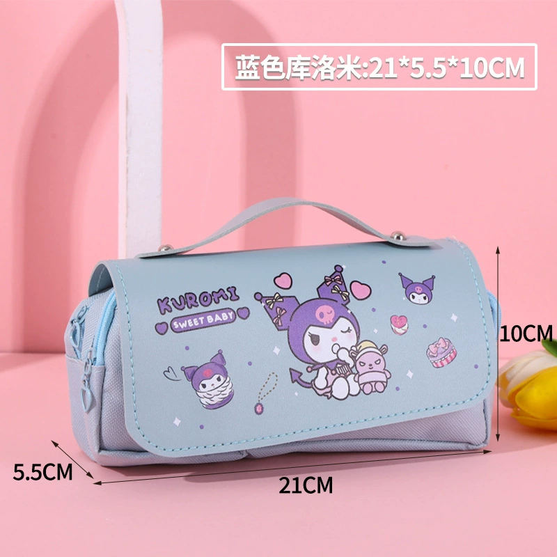 Sanrio, высококачественный вместительный двойной карманный пенал для школьников, антистресс