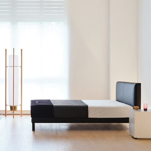 Coconordic | Vem Modern Minimalist 1.8m Edge-Slim Small-Unit Black Leather Bed – Nordic & Japanese-Style Double Bed