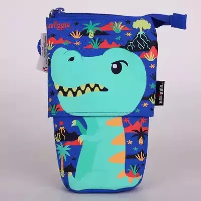 Australian smiggle dinosaurio dibujos animados escuela primaria mochila escolar de gran capacidad mochila mediana de clase grande estuche para lápices retráctil