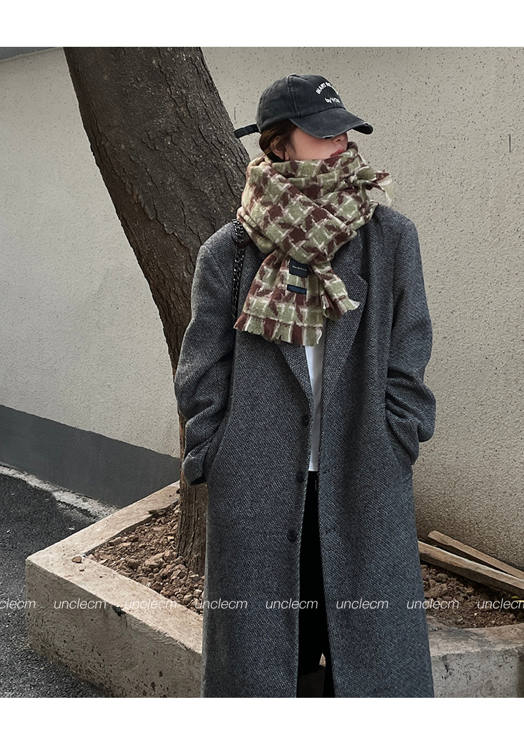 Sciarpa a quadri da donna sciarpa invernale elegante e calda_voghion.com