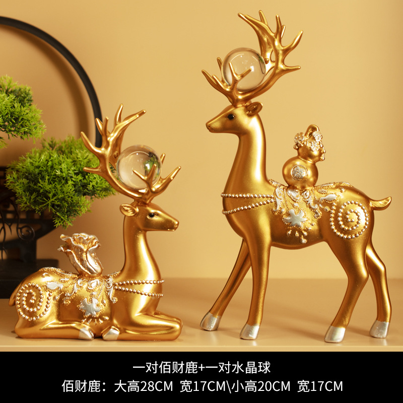 Zhaocai ciervo decoración creativa de lujo ligero de alta calidad decoración de vinos sala de estar escritorio de oficina hogar nueva casa regalos