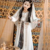 Детское весенне-осеннее платье принцессы Hanfu Western Region Ximiya для девочек, сказочное экзотическое этническое летнее национальное платье.