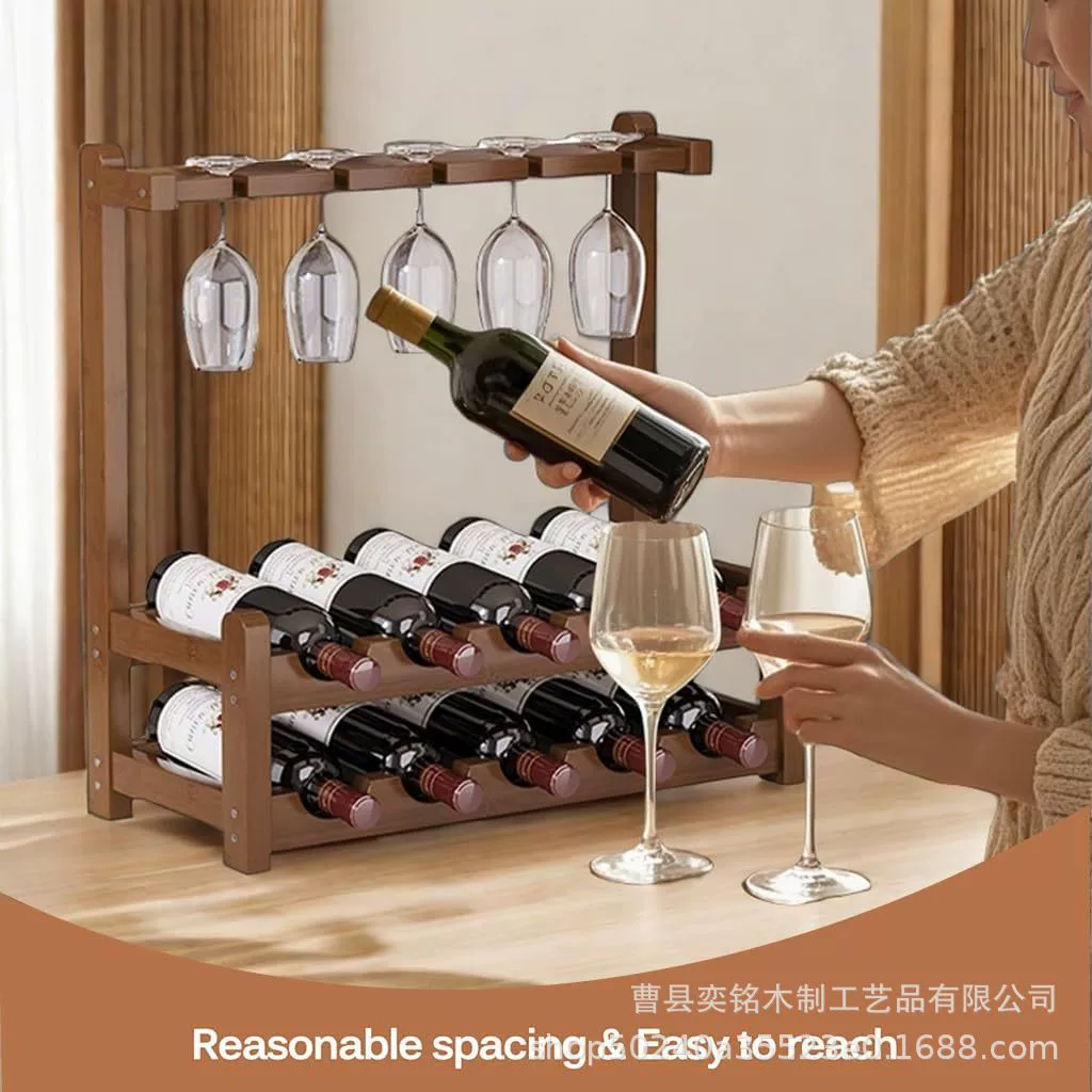Деревянная винная стойка Настольная стойка для хранения вина Вино стойка для бара бокал винная бутылка отделка стойка из цельного дерева Многослойная стойка для винных бутылок