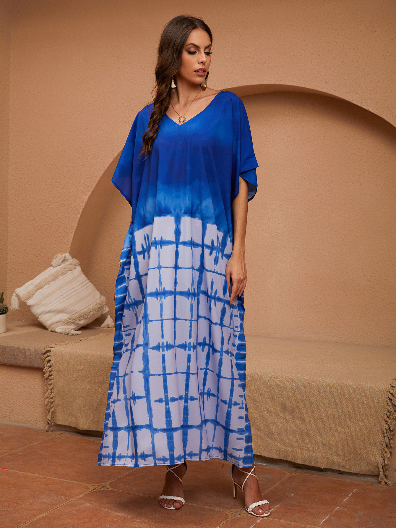 Europa y los Estados Unidos impresión de posicionamiento camisa de playa ropa de baño suelta 5D151