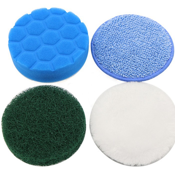 清洁4件套六角海绵轮抛光轮百洁布羊毛球电动清洁刷抛光盘4寸100