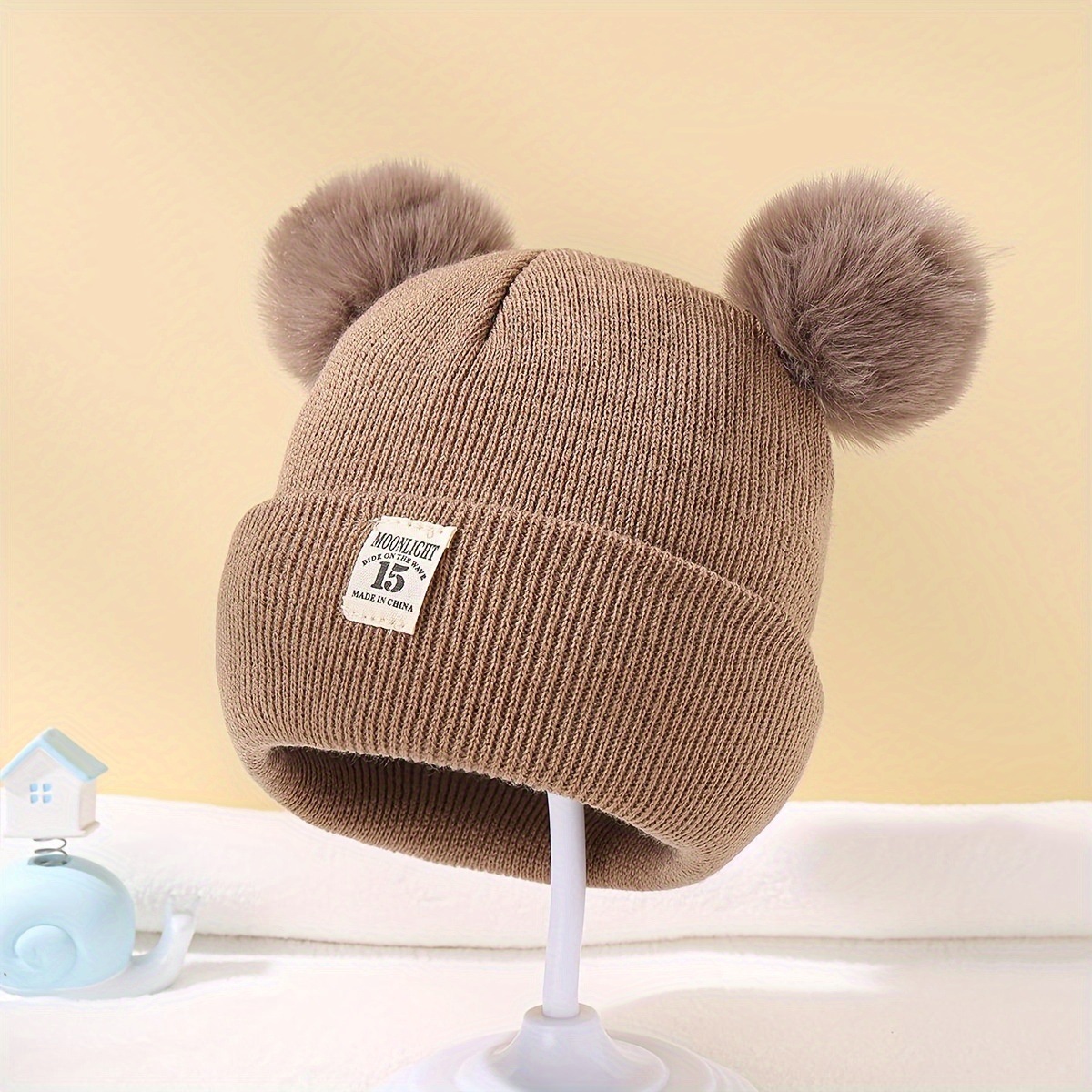 Gorro para bebé abrigado de doble capa, para niños y niñas 0-12 meses – moda otoño-invierno para recién nacidos.