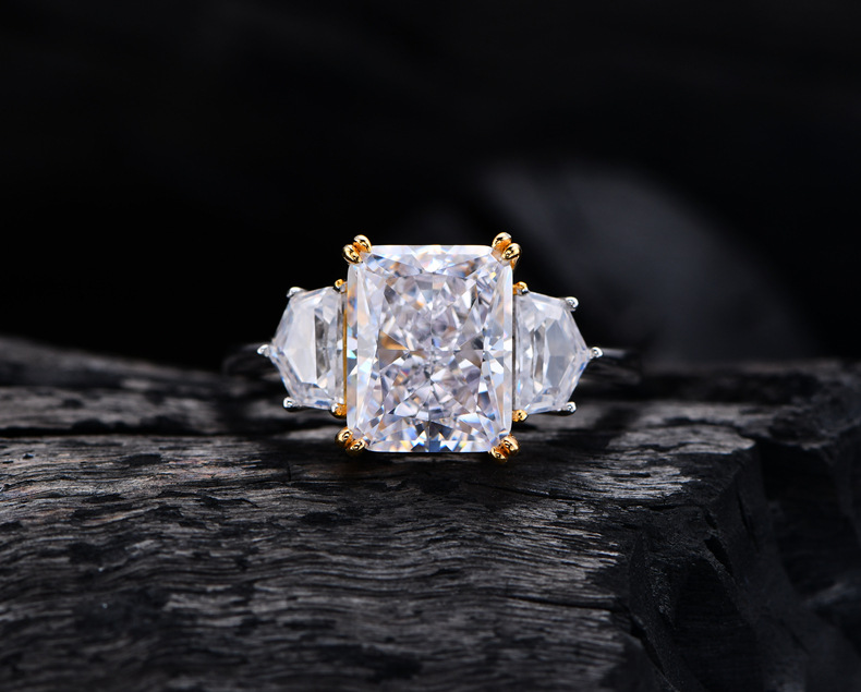 Fashion Geometric Sterling Silver Inlay Zircon Rings 1 Piece