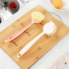 新款長柄鍋刷洗鍋清潔刷子去污PET絲植細密軟毛廚房日用品批發