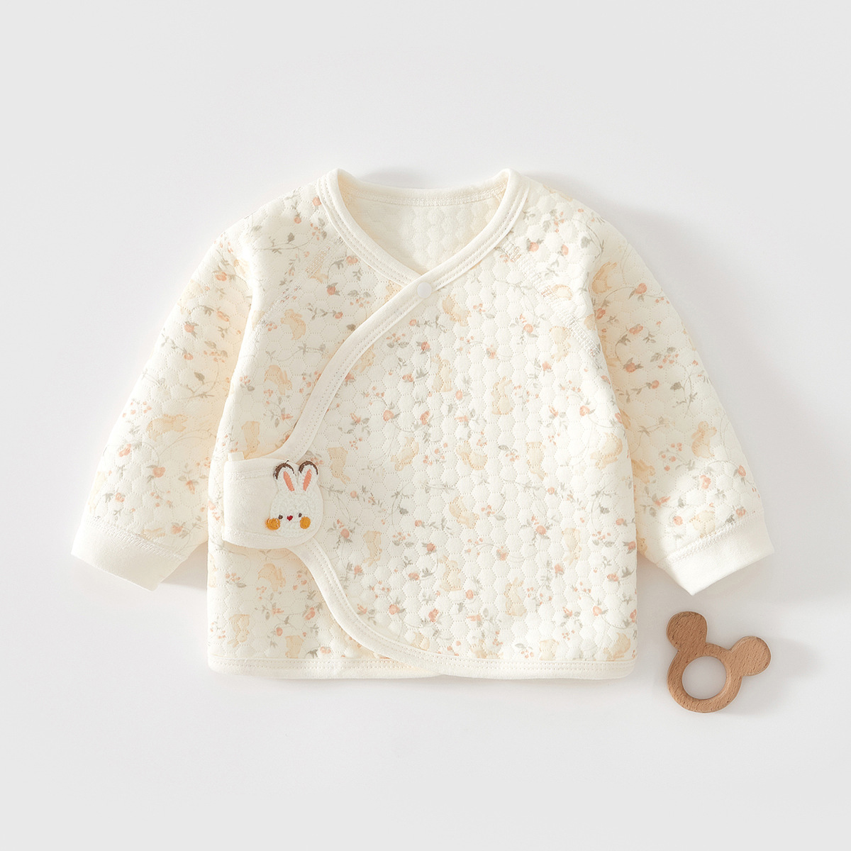 Quần áo trẻ sơ sinh áo khoác nửa lưng áo sơ sinh mùa thu đông cho bé sơ sinh 0-3 áo khoác 100% cotton giữ ấm không xương trang phục quý ông 2