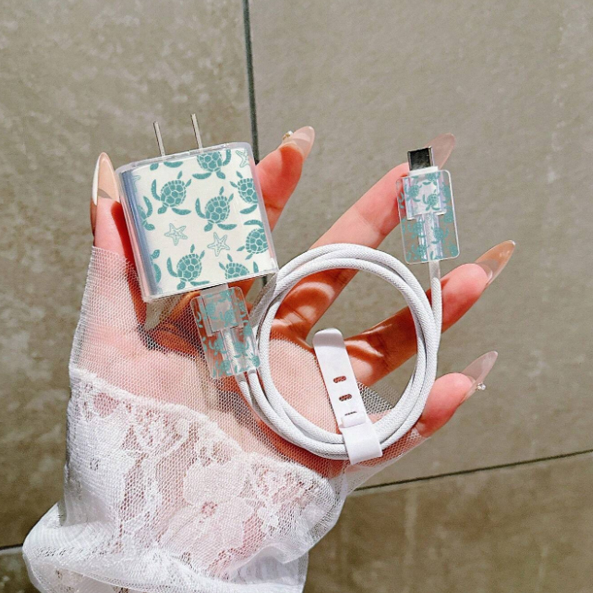 Apple 13 Funda protectora de datos Funda protectora de cargador de 20w Funda protectora de cable de datos Juego de cuatro piezas