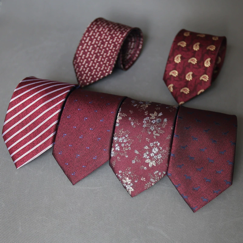 8 см Мужская официальная одежда мода кофе вино красный свадебный галстук Жених шапочка встреча банкет интервью фотография галстук