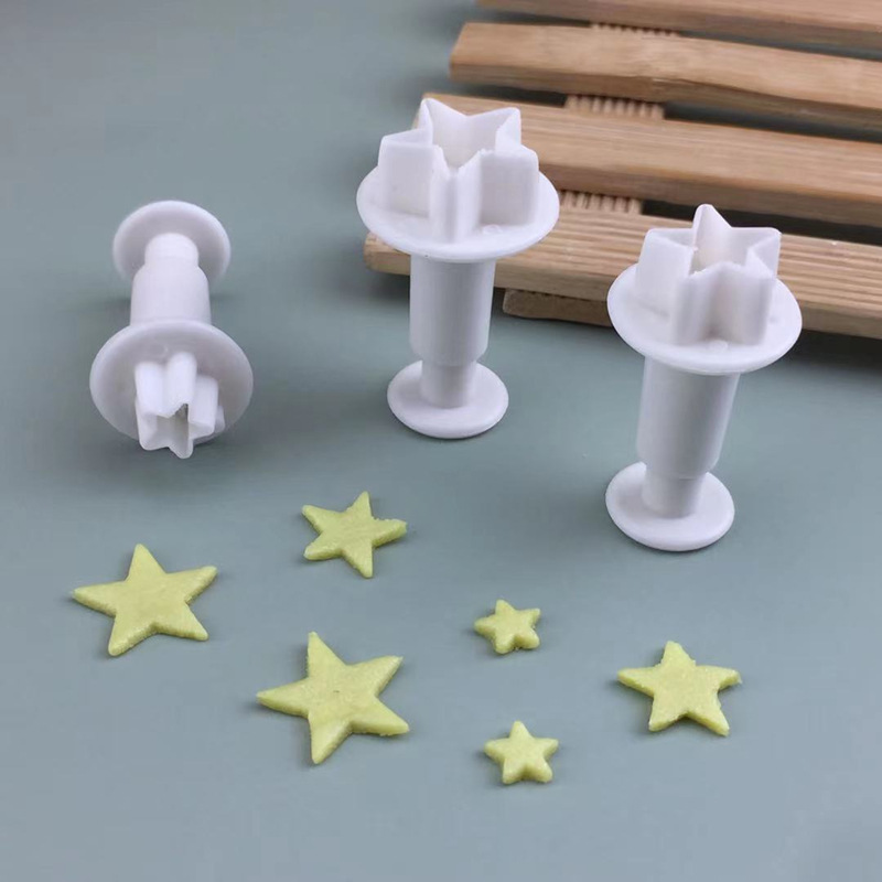 3PCS мини-звезда пятиконечная звездная форма для тиснения пружинная форма для прессования DIY выпечка сахарной формы для торта