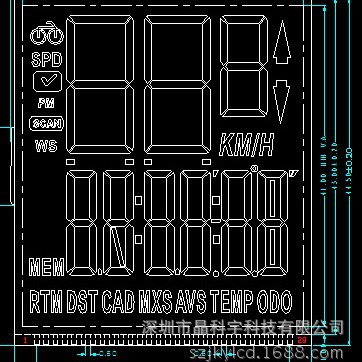工厂直销段码屏LCD液晶屏自行车码表用LCD液晶显示屏屏幕显示器