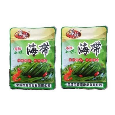 precooked and ready to be eaten spicy Kelp 60g10 Weihai specialty Open bags precooked and ready to be eaten Spicy and spicy Original flavor Wujiang Mustard wholesale