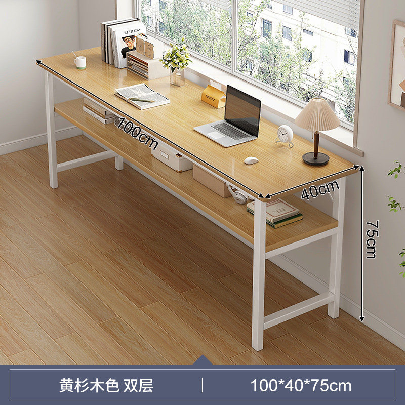 Mesa larga y estrecha mesa de estudio para dos personas mesa de estudio de alquiler simple mesa de trabajo dormitorio contra la pared mesa de computadora