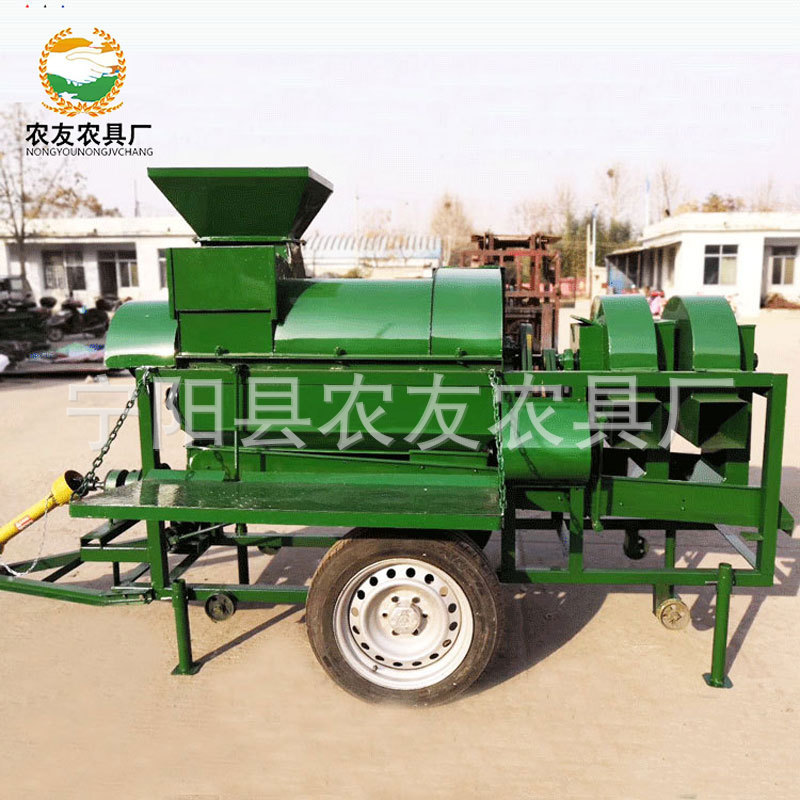 拖拉机牵引脱粒机4吨玉米打粒机水稻小麦谷子高粱大豆脱粒机柴油