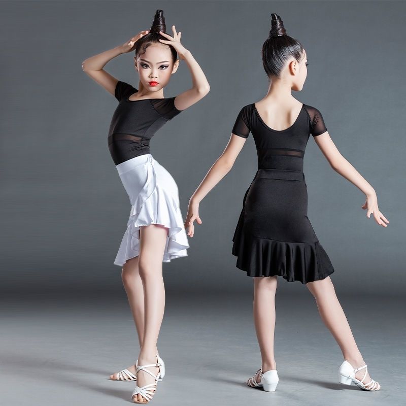 六一儿童拉丁舞夏季分体舞蹈女童练功比赛少儿服装套装新款表演服