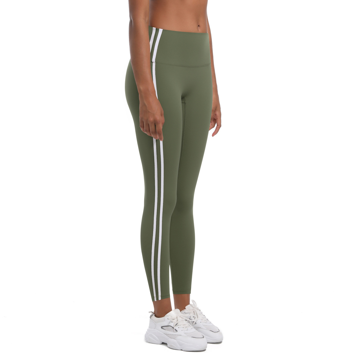 210g Weight Sleeveless Sleeve Length Nylon Fabric Type Short Top Length Leggings Pants Type Running, Sports Occasion Collarless Neckline Stripe Pattern Side Stripe Design Fitness, Sport Style Style Fitness Sport Style Stripe Nylon Collarless Side Stripe Active Bottoms Leggings 59