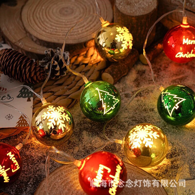 国境を越えた新しい人気LEDクリスマス五角星球灯串五角星鏡面メッキ雰囲気装飾|undefined