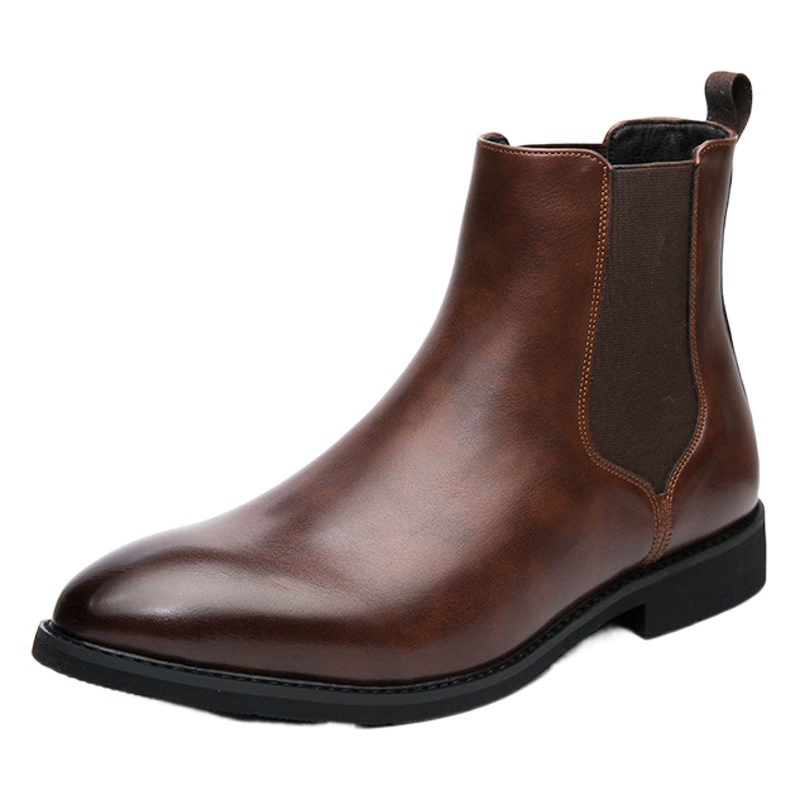 Осенне-зимние кожаные ботинки на флисовой подкладке в британском стиле модные ботинки челси больших размеров Модные ботильоны Мужские кроссовки