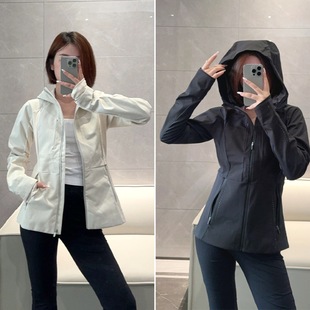 Lulu Same Style Yoga Jacket Women's Cross Chill Jacket Soft Shell Hooded Sports Waterproof Jacket