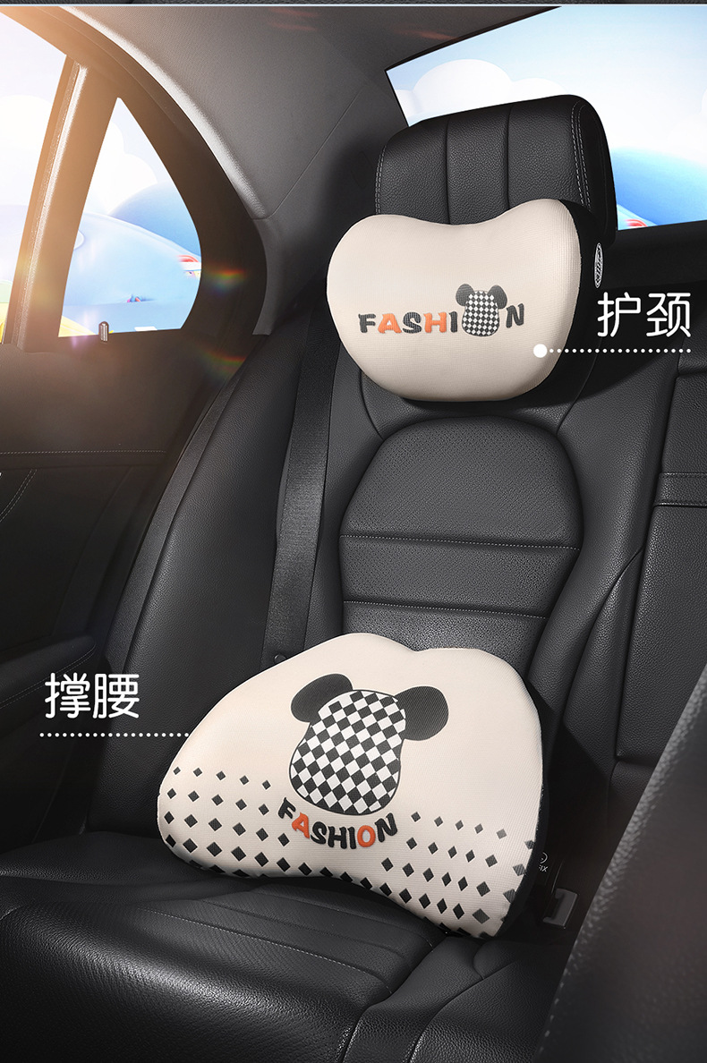 Cartoon Car Headrest, Car Cushion, Car Driver's Seat, Memory Foam Lumbar Support, Car Pillow, Neck Pillow