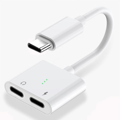 適用直播聲卡type-c轉3.5mm轉接頭二合一安卓轉接線支持 通話聽歌