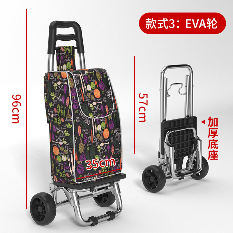 Carrito de compras plegable portátil doméstico de escalada de escaleras pequeño carro de tracción para personas mayores para comprar verduras carro de tracción ligero carro de tracción de equipaje remolque