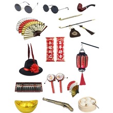古装摄影道具摆件影楼中国风表演墨镜扇子烟斗复古风婚纱拍照风筝