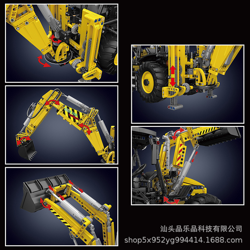 Yuxing modelo Wang17036 serie de ingeniería dos extremos ocupado coche de ingeniería juguetes inteligentes para niños compatibles con excavadoras Lego