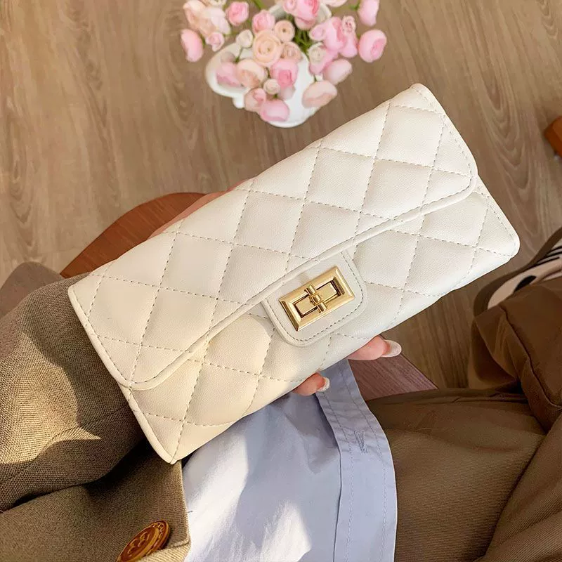 Брендовый вместительный длинный кошелек с молнией, стиль Chanel