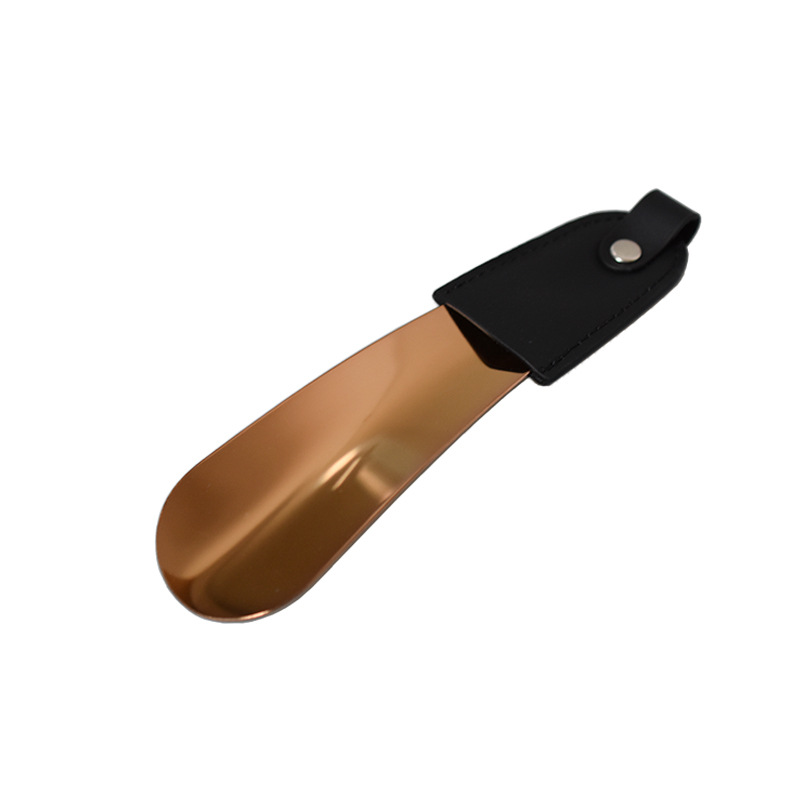 16,5 CM largo 304 acero inoxidable negro funda de cuero oro rosa