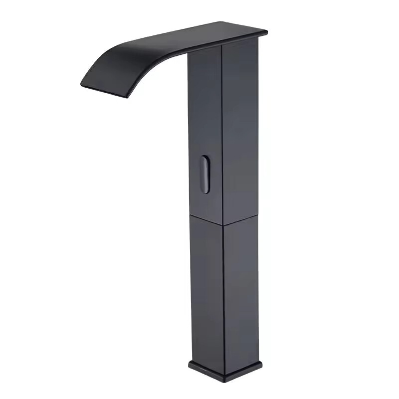Modern Square Brass Infrared Automatic Faucet Hotel Washroom Touchless Sensor Faucet Single Hole