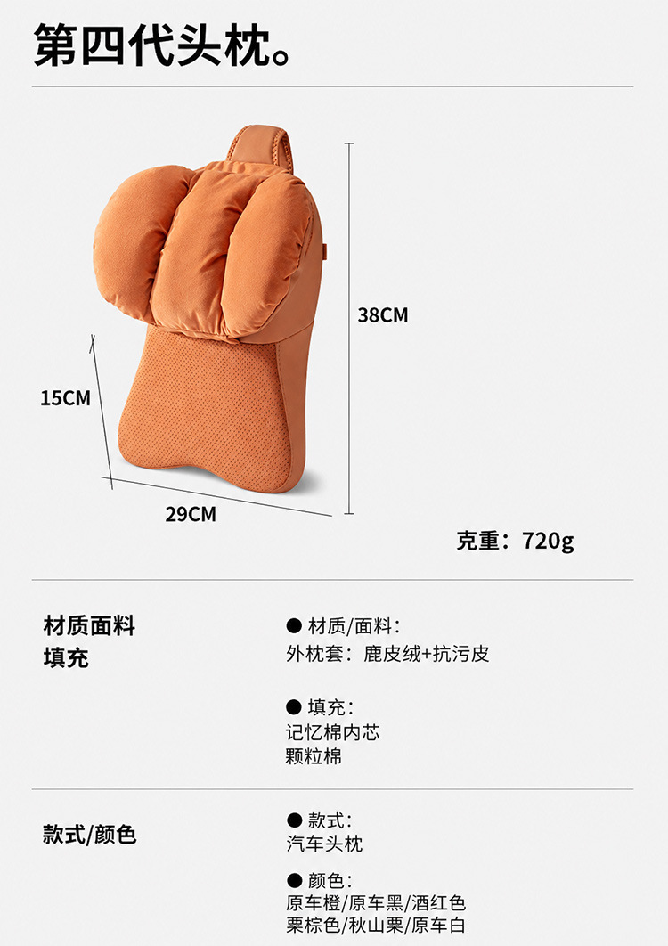 Car headrest neck pillow, universal for all seasons, memory foam car pillow, neck pillow, ventilated and breathable car cushion set