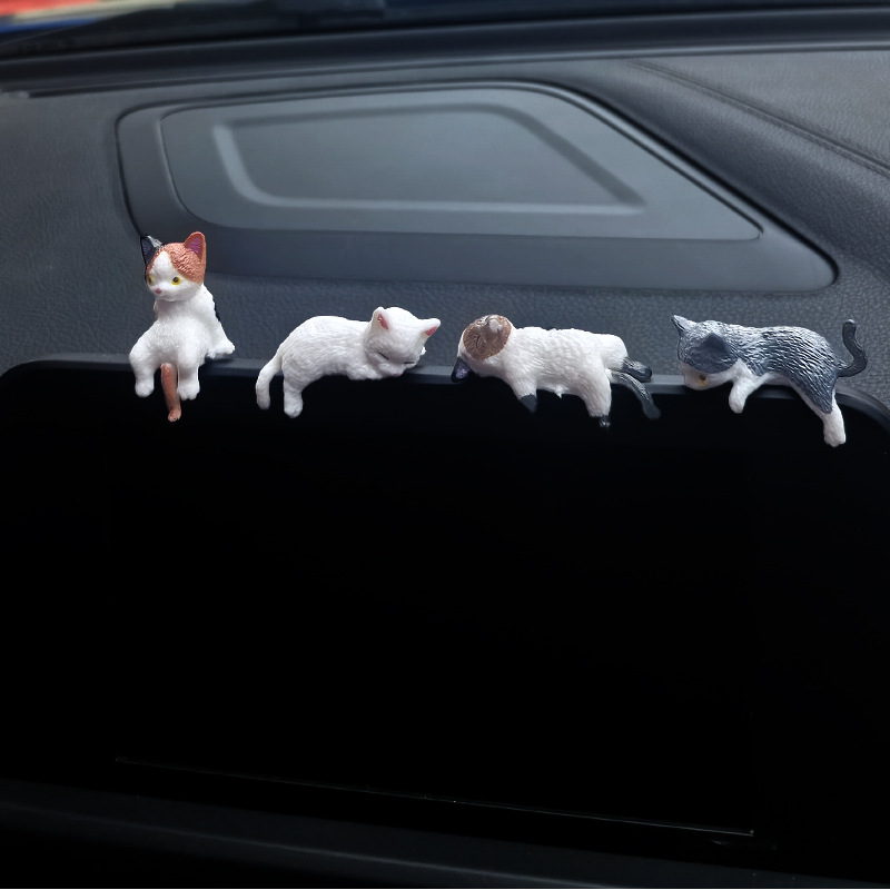 "Sleeping Cat" serie de decoraciones de coche, decoraciones de coche, linda chica, consola central de coche, pantalla de escritorio