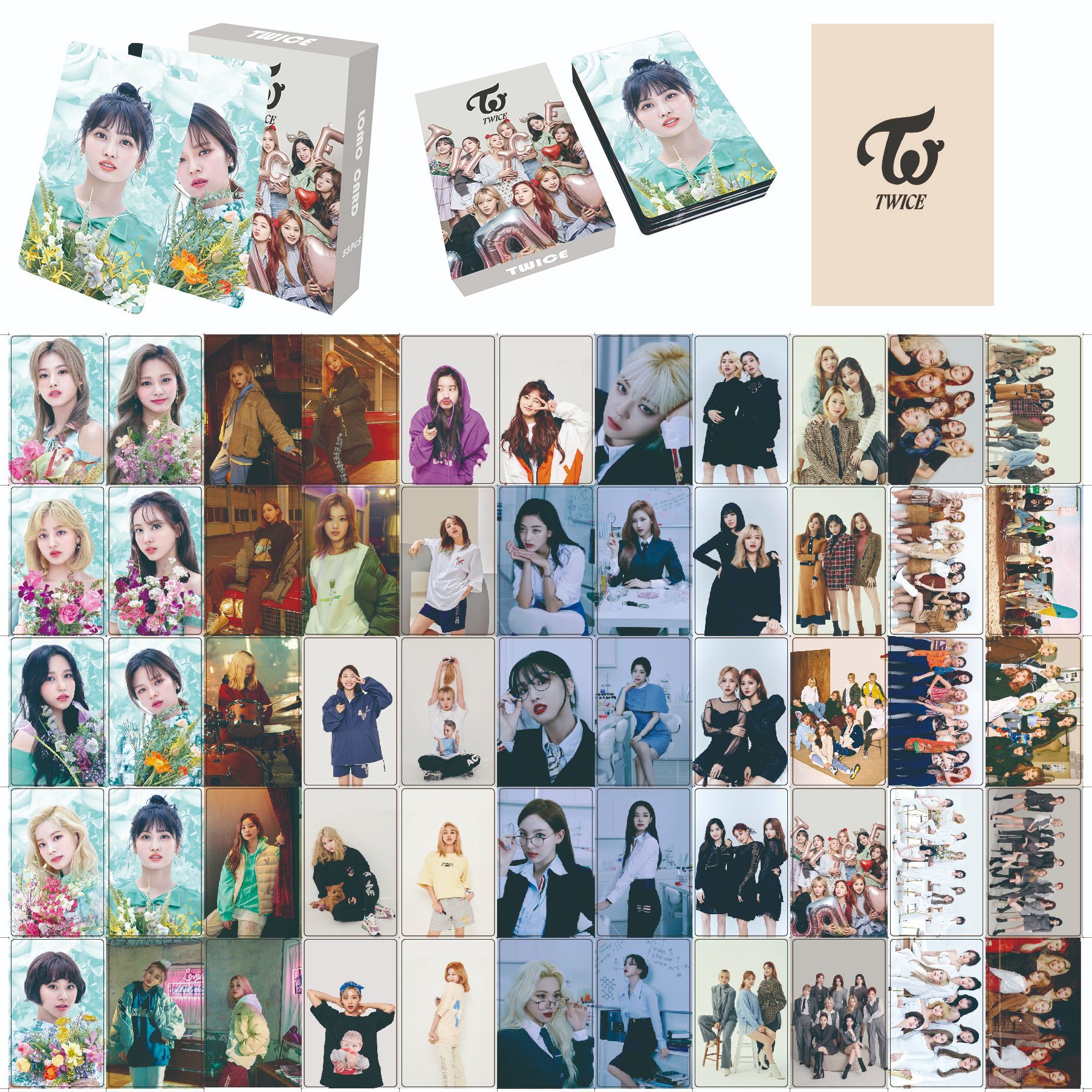 55張TWICE兔周邊小卡林娜璉、俞定延、周.子瑜收藏lomo卡韓流女團