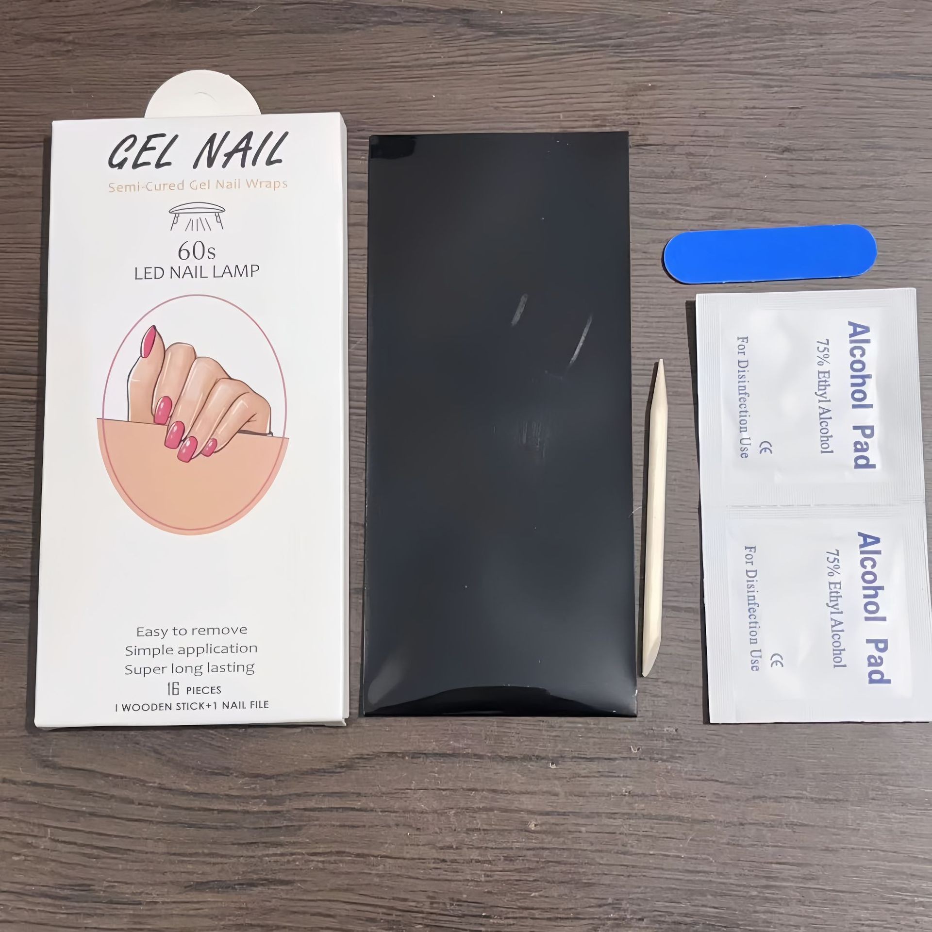 Gel UV transfronterizo desnudo 16 pegatinas de uñas semicurdibles pegatinas de uñas de lámpara de horneado endurecer polvo de flash impermeable duradero