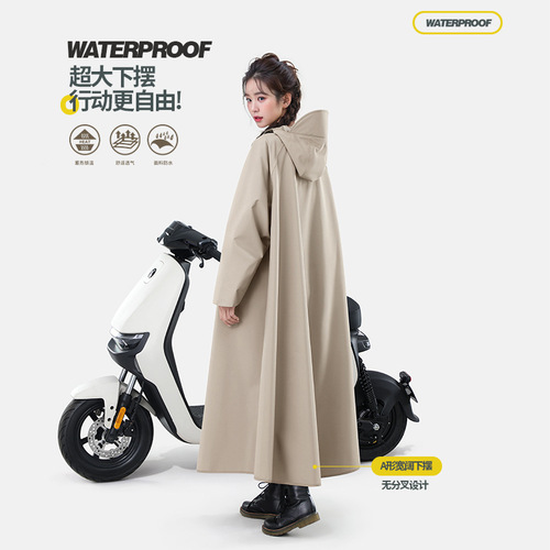 Electric Bike Full-Body Integrated Heavy-Duty Raincoat for Motorcycle Use, Adult Riding Rain Poncho for Women