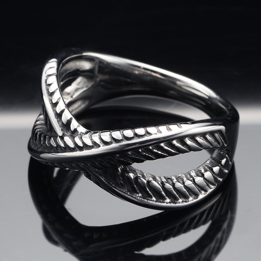 Casual Geometric Titanium Steel Irregular Plating Unisex Rings display picture 2